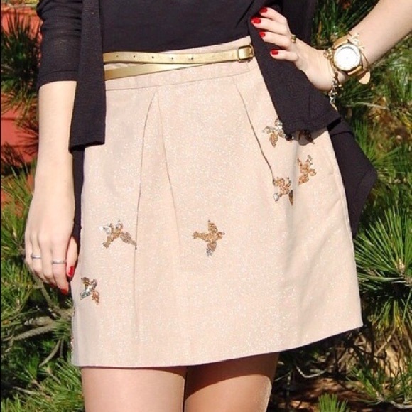 Anthropologie Dresses & Skirts - ANTHROPOLOGIE | LEIFNOTES FLYING BIRD PLEATED MINI SKIRT